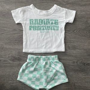 Two piece shirt and short set